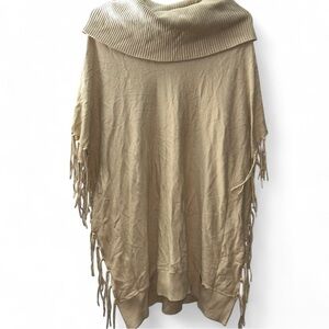 Michael Kors Beige Fringe Poncho